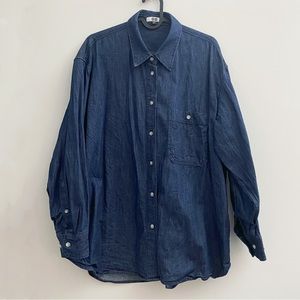 ⭐️ SOLD ON DEPOP ⭐️ Uniqlo U Oversized Denim Long Sleeve Shirt